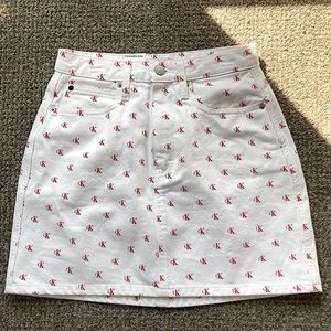 Calvin Klein High Rise Mini Denim Skirt